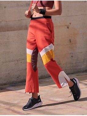 Free People Movement Red Flurry Retro Wide Leg Pants Size Small